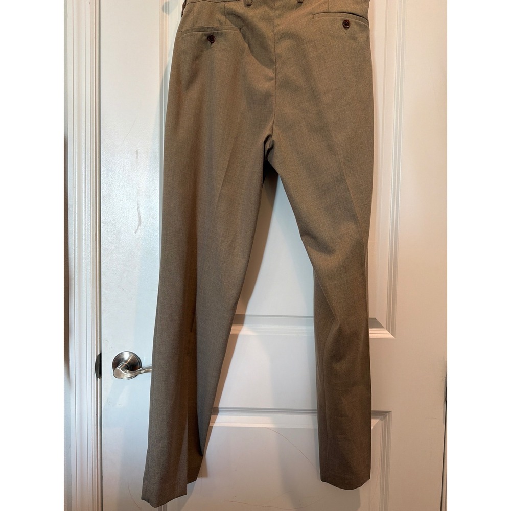 Lauren Ralph Lauren Mens Tan Brown Flat Front Dress Pants 34x32 Stretch Trousers - Picture 2 of 5